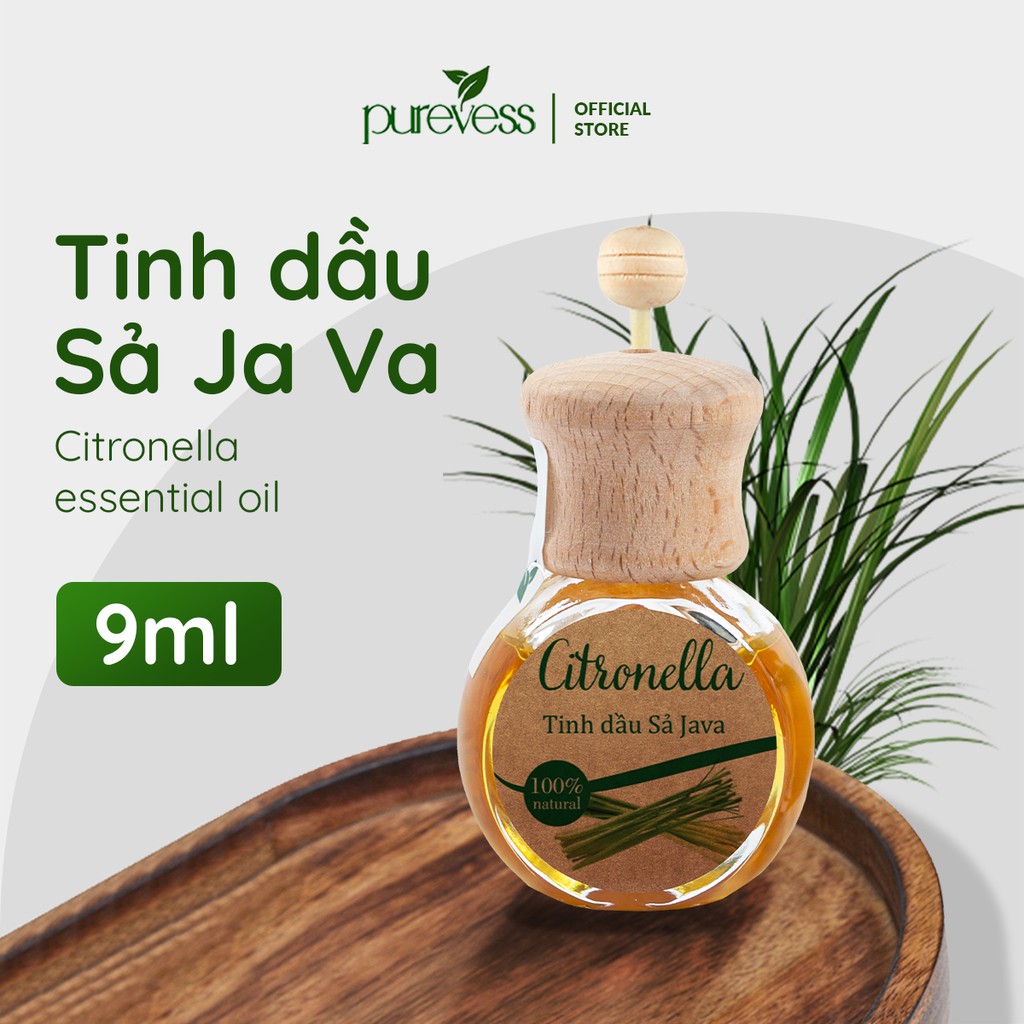 Tinh dầu khuếch tán Sả Java Purevess giúp khử mùi hôi, tập trung cho công việc