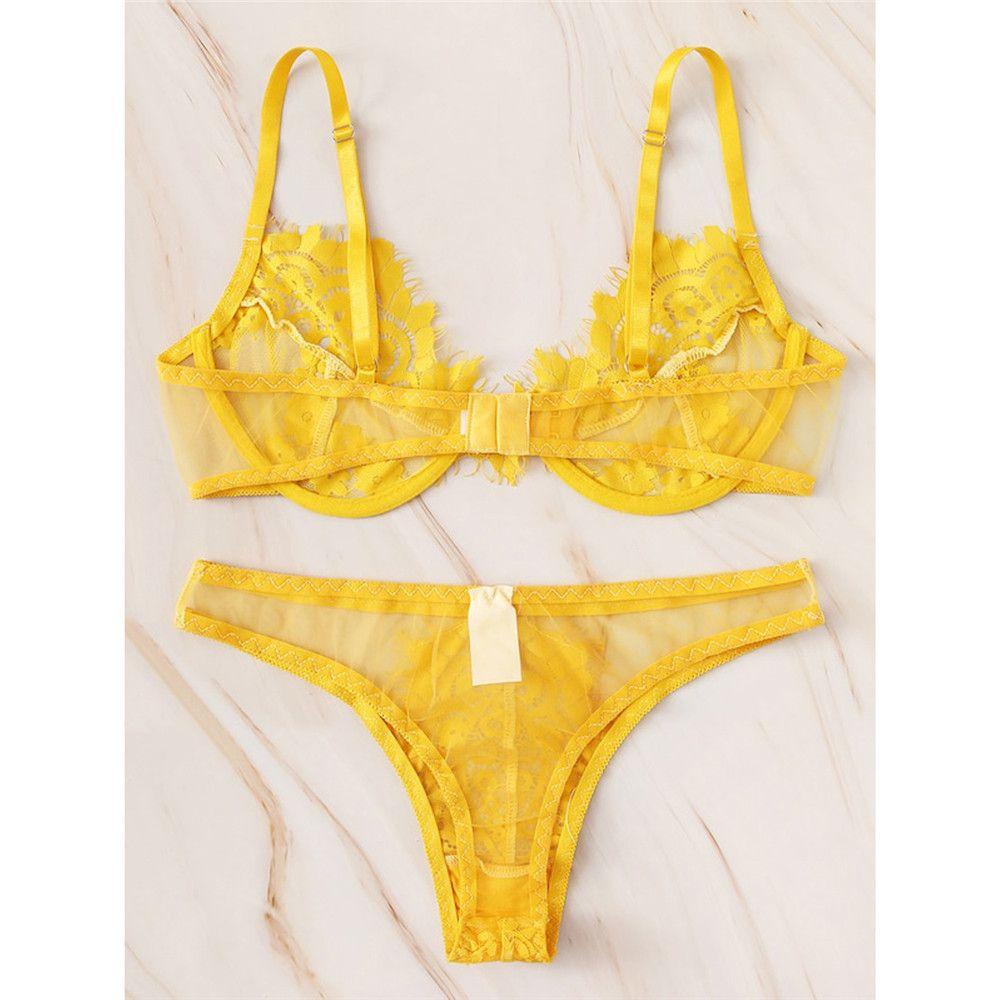 Bộ Đồ Lót Ren Lưới Thoáng Khí Gợi Cảm Cho Nữ