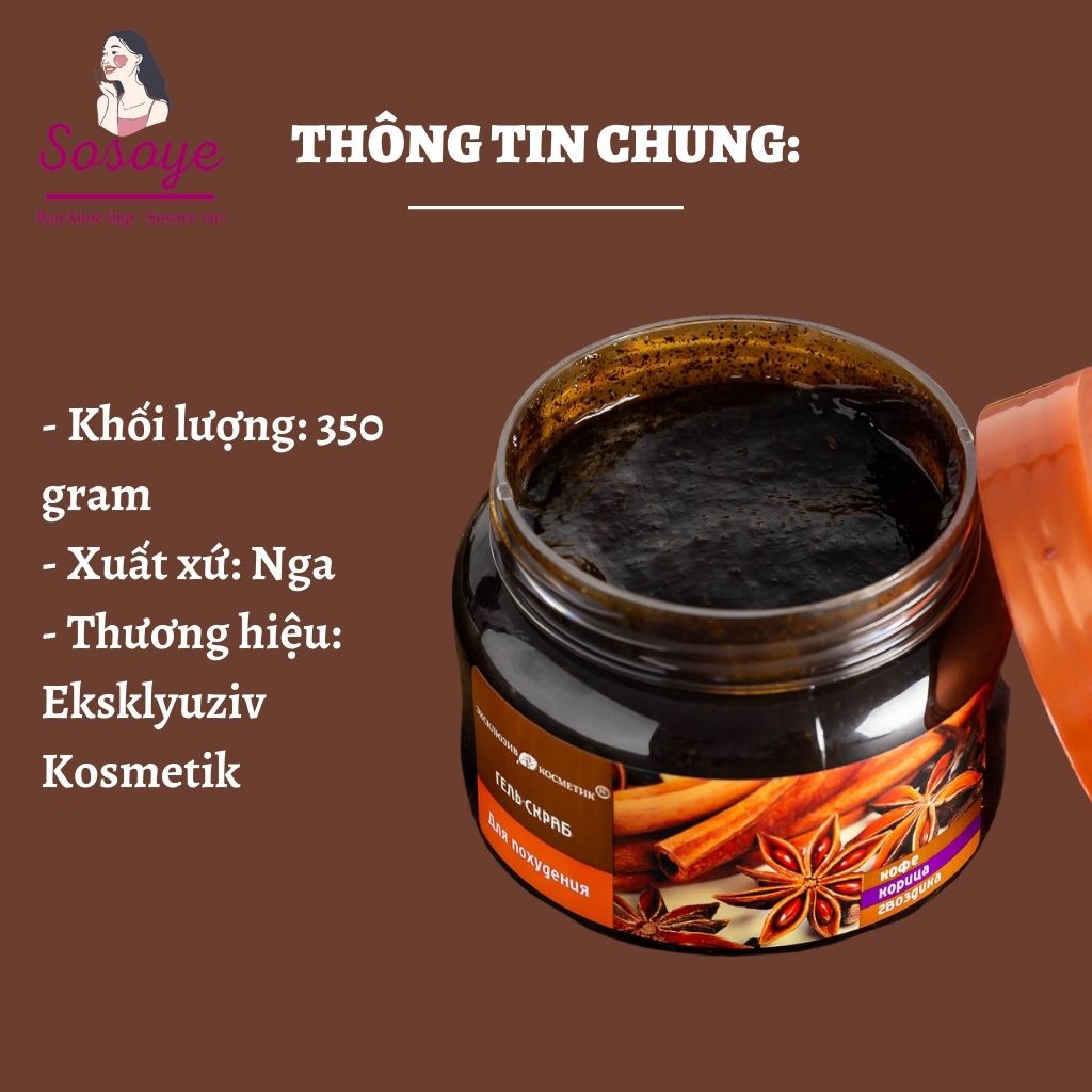 Tẩy Tế Bào Chết Cơ Thể Quế Hồi Làm Sáng Mịn Da Nga 380 Gram