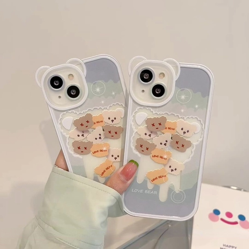 Ốp Điện Thoại Họa Tiết Tai Mèo Dễ Thương Chống Rơi Cho Iphone 13 12 11 Pro MAX X XR XS MAX 6 7 8 Plus