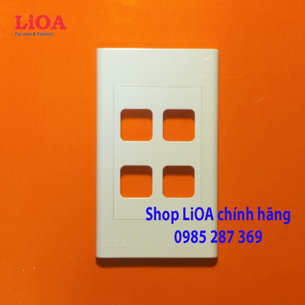 Mặt 4 lỗ LiOA chính hãng, Nhựa TRẮNG, tiếp điểm ĐỒNG