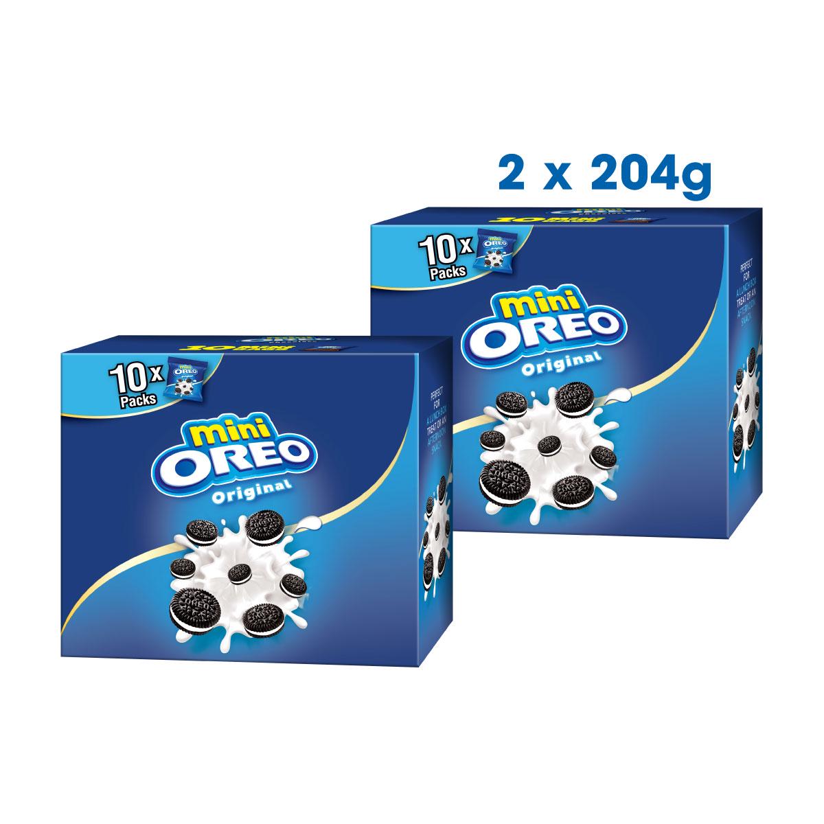 Combo 2 hộp bánh quy sôcôla OREO mini vị vani 2x204g