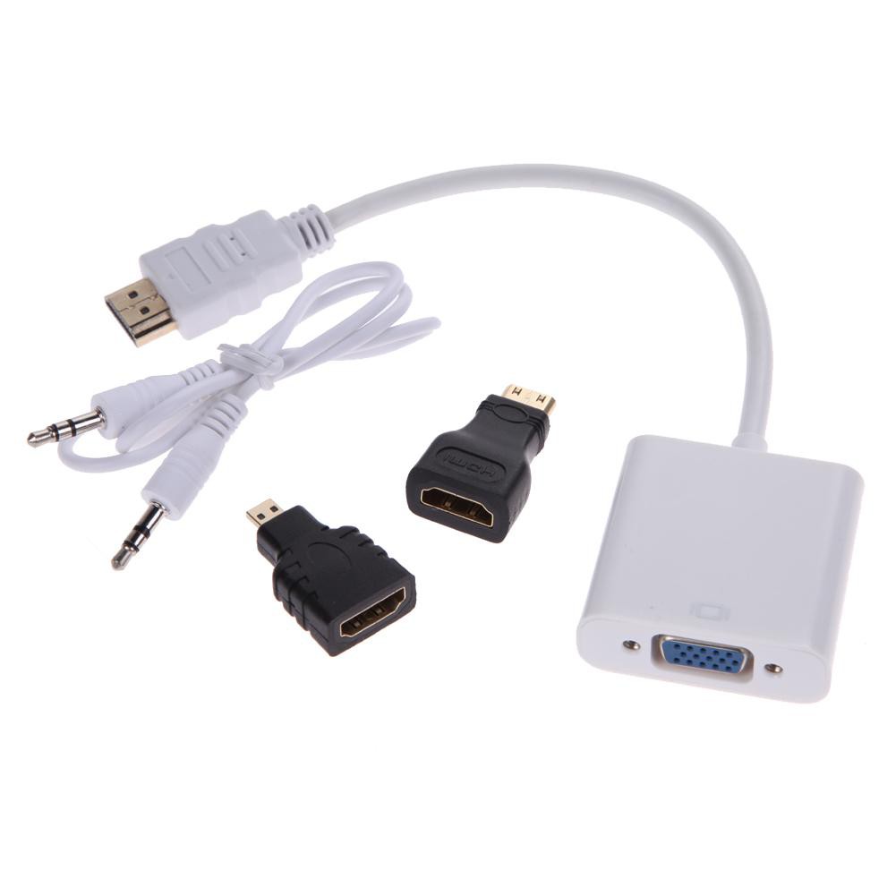 HOT 1080P Micro HDMI / Mini HDMI / HDMI to VGA Converter Adapter with Audio