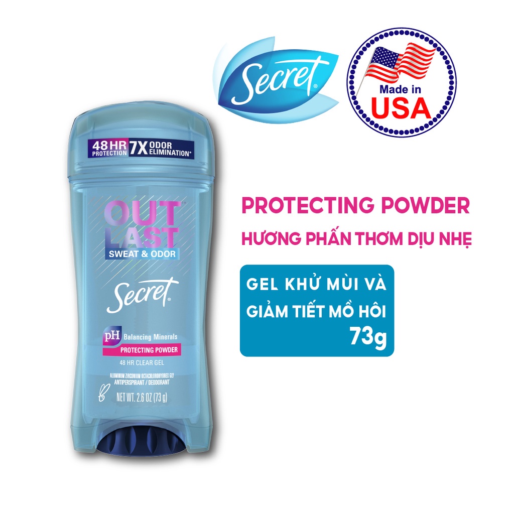 Gel Ngăn tiết mồ hôi và Khử mùi Secret nhiều mùi hương 73g