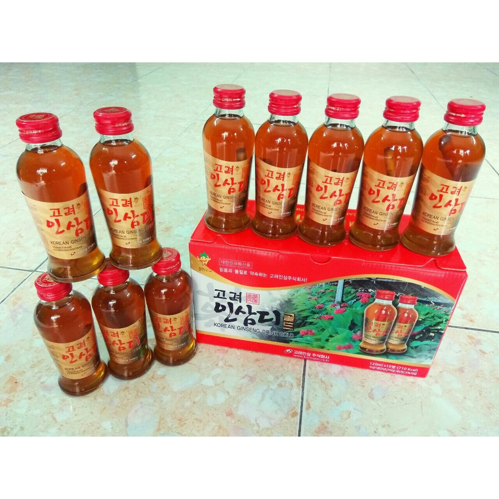 Nước Hồng Sâm Có Củ KGS Hàn Quốc, 10chai*120ml