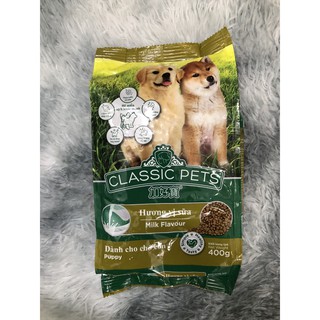(GÒ VẤP) Thức Ăn Cho Chó Con Hạt Classic Pets Puppy 400g Vị Sữa poodle phốc sg