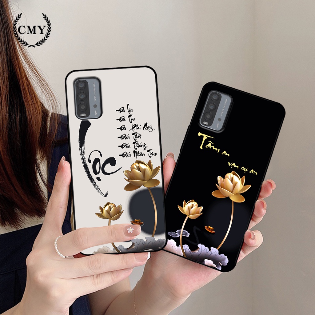 Ốp lưng Xiaomi Redmi 9T - Poco M3 in hình phong cách chữ thư pháp cha mẹ, tài lộc