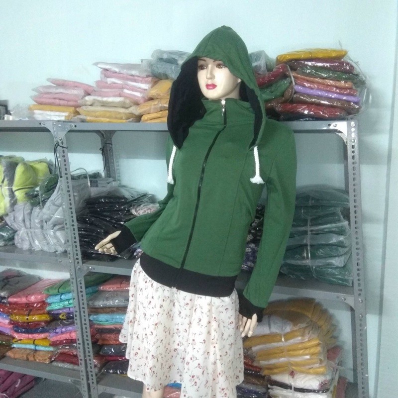 ÁO KHOÁC NỈ CHỐNG NẮNG NÓN SIÊU TO KHỔNG LỒ CÓ TÚI TRONG VÀ DÂY KÉO TÚI