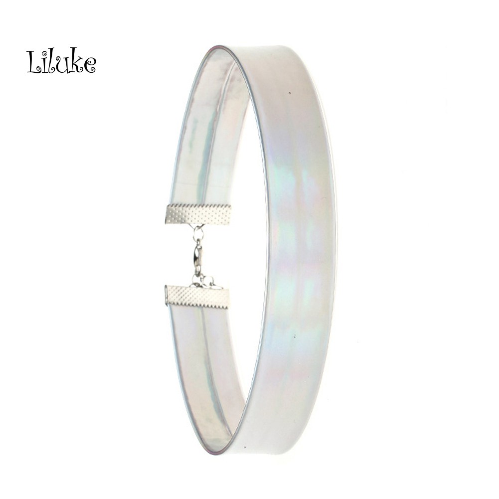 Vòng cổ choker màu laser hologram thời trang cá tính cho nữ