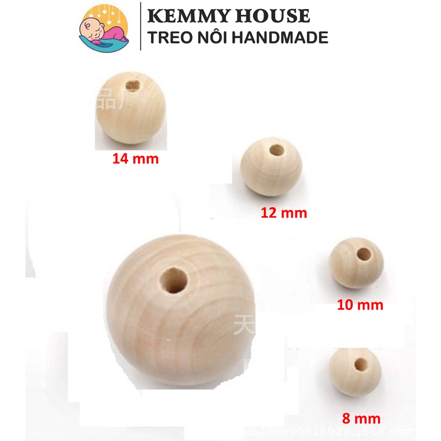 Hạt gỗ tròn, hạt gỗ mộc, hạt gỗ xâu vòng