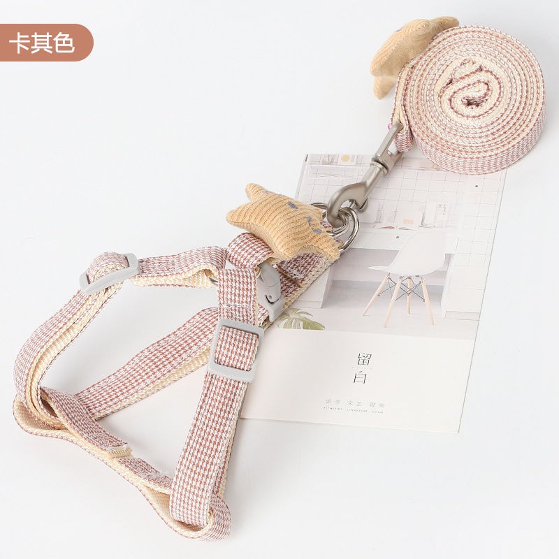 ㍿◊Dog Check Leash Teddy Cat Con chó vừa và nhỏ Cún đi dạo Chest Sling Đồ dùng cho thú cưng [Gửi vào ngày 20 thá