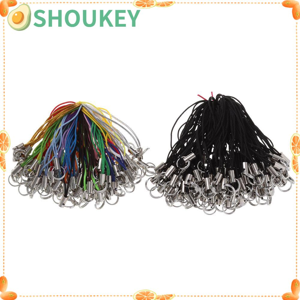 Set 100 Dây Móc Khóa / Điện Thoại Bằng Polyester Nhiều Màu Làm Đồ Thủ Công Diy