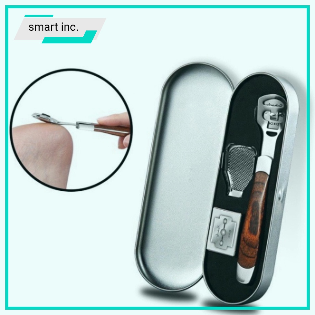 Cây Mài Gót Chân Inox Dụng Cụ Chà Gót Chân Tẩy Da Chết Làm Nail Kèm Dao Cạo