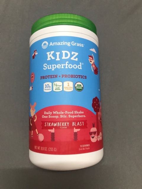 BỘT PROTEIN THỰC VẬT VÀ LỢI KHUẨN HỮU CƠ CHO TRẺ EM - AMAZING GRASS