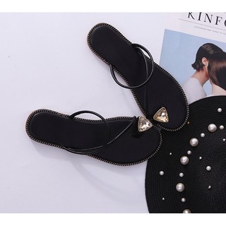 Sandal Nữ Đính Đá Kiểu Dáng Hàn Quốc (Đủ màu: Xanh, Đen, Trắng)