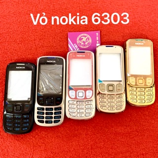 Vỏ Nokia 6303 nguyên bộ(mặt trước,mặt sau khung sườn và bàn phím)