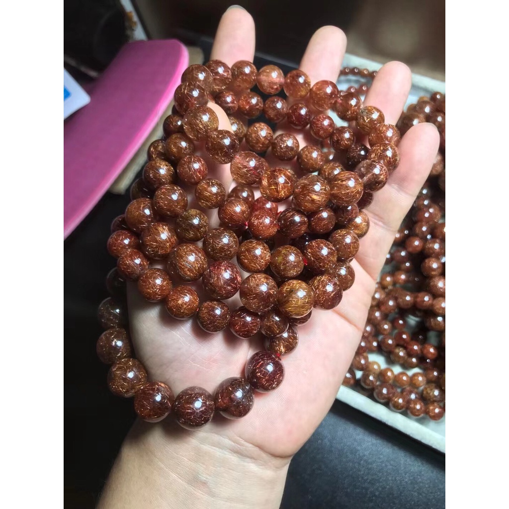 [VIP 5A - Tóc Dày Đặc] Chuỗi Vòng T.A Tóc Nâu Đồng Tóc Dày Đặc size 8mm - Cầu Tiền Tài, May Mắn - Phong Thủy Thành Đô