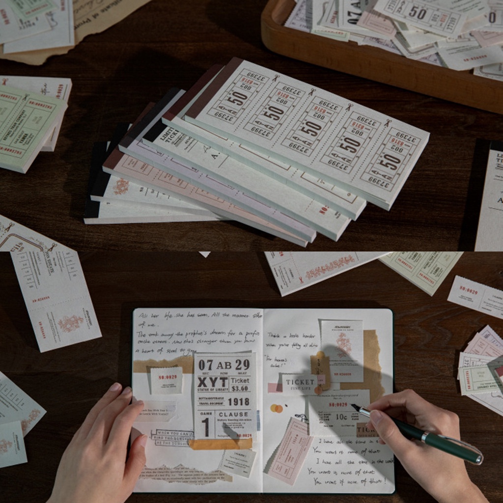 Bộ 40 tấm giấy note giấy ghi chú mẫu vé và phiếu