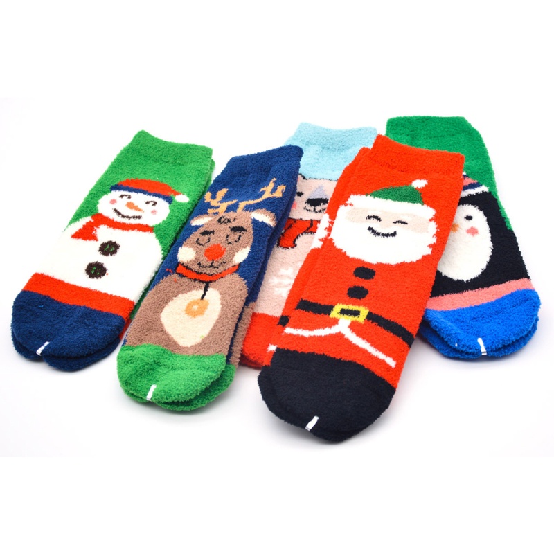 Set 10 Cặp Vớ Họa Tiết Hoạt Hình Giáng Sinh Ấm Áp