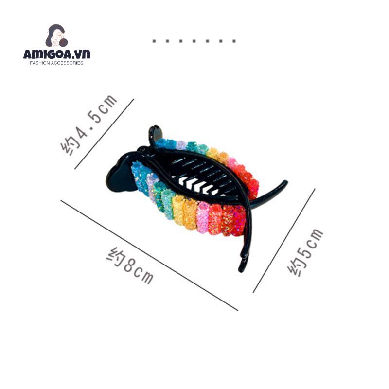 Kẹp Tóc Họa Tiết Cầu Vồng Dễ Thương Thời Trang Cho Nữ