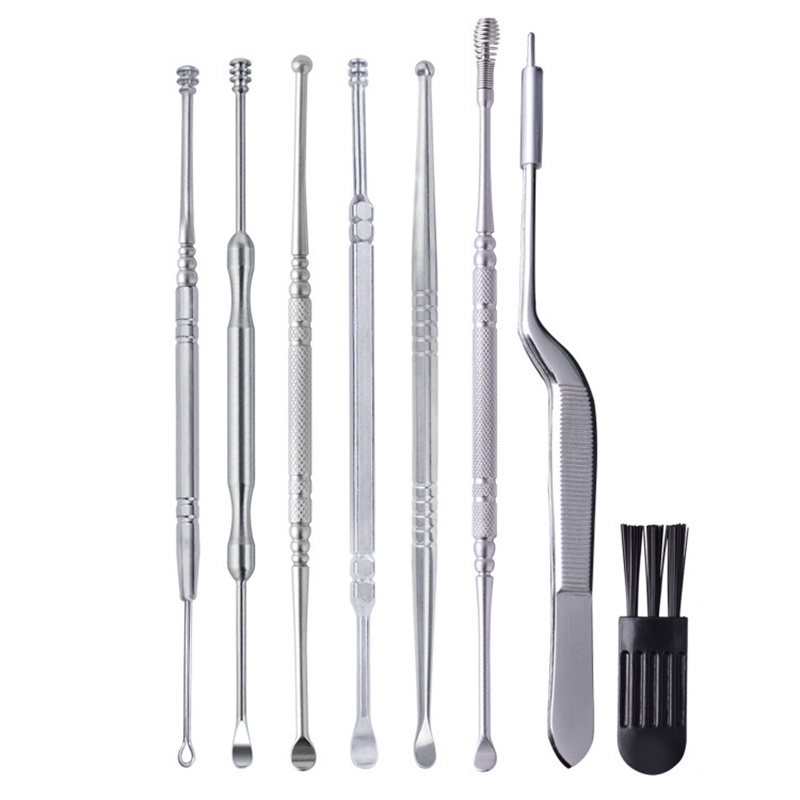 [Hàng mới về] Set 7 dụng cụ lấy ráy tai bằng thép không gỉ tiện dụng kèm hộp đựng