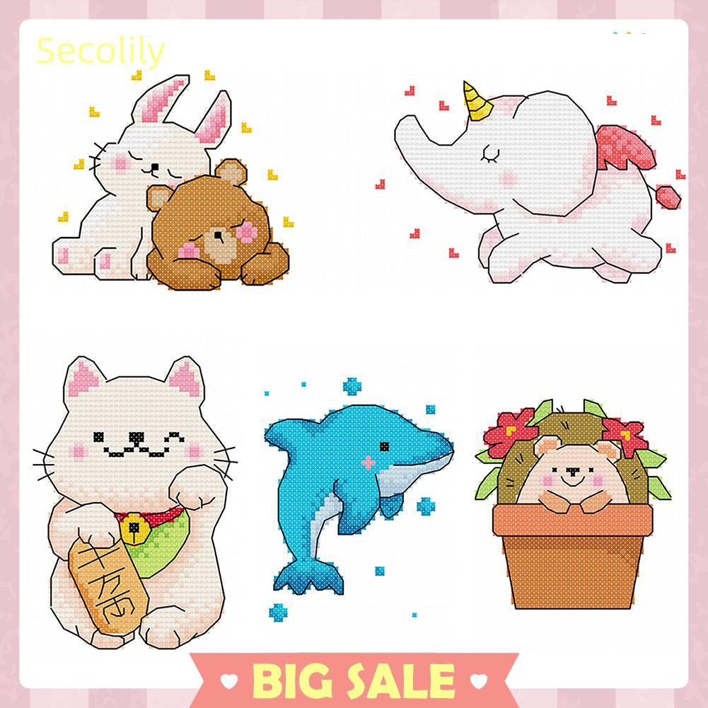 Tranh Thêu Chữ Thập 11ct Hoạ Tiết Động Vật Hoạt Hình 25x20cm Tự Làm