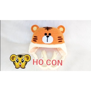 Nón len cho bé, nón len handmade, nón len có che tai