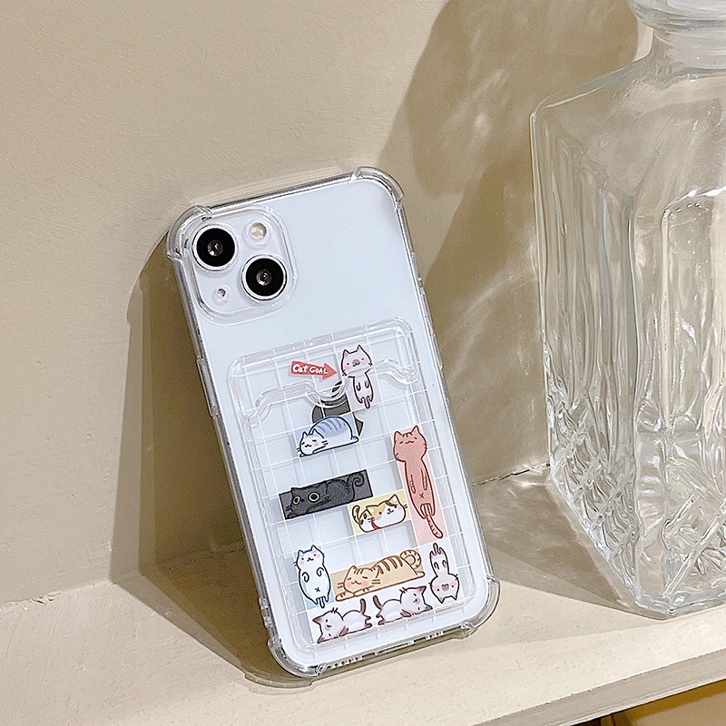Ốp lưng iphone trong túi đựng thẻ ảnh mèo lười 6/6s/6plus/6splus/7/7plus/8/8plus/xs/11/12/13/14/pro/max/plus/promax TT12