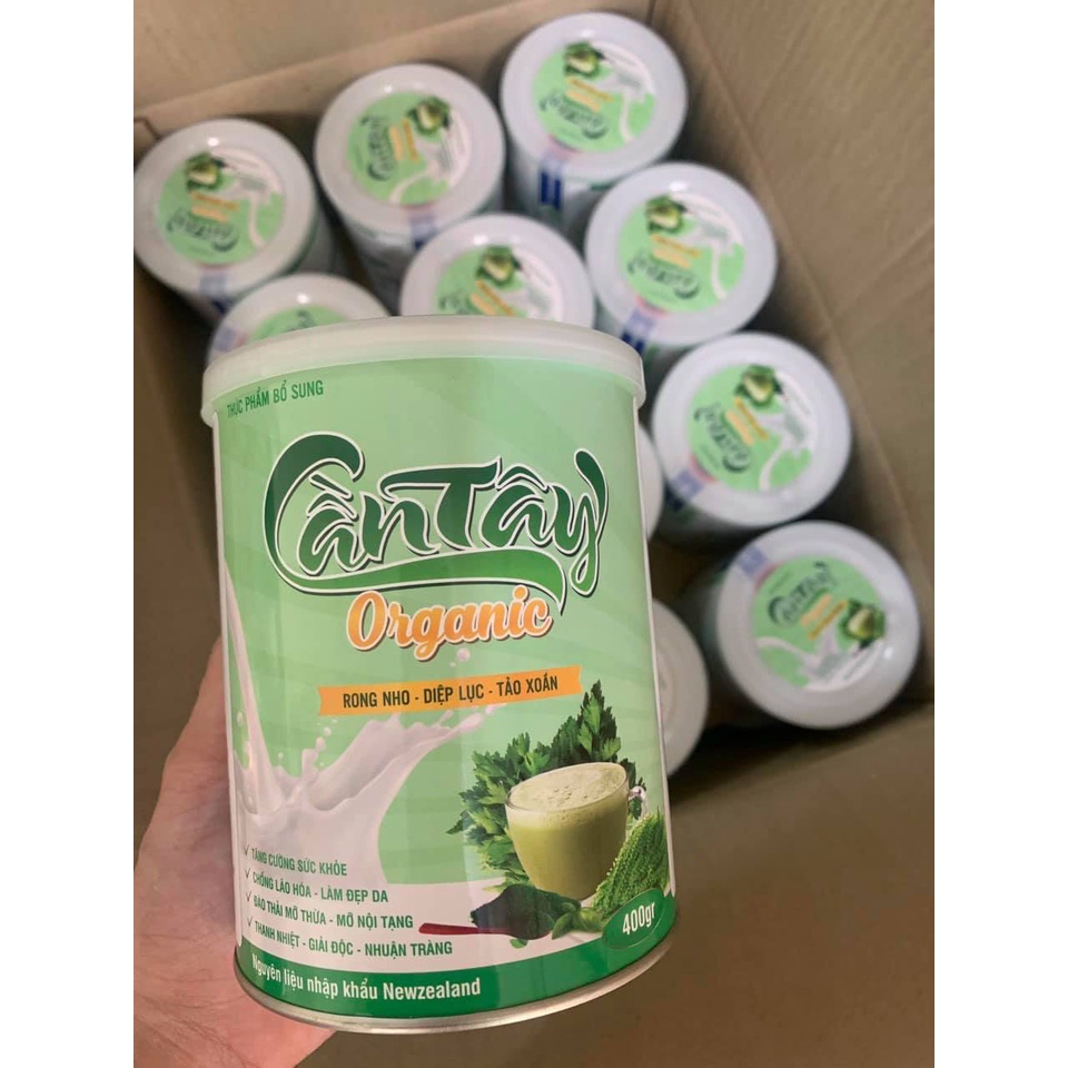 Sữa Bột Cần Tây Rong Nho, Diệp Lục, Tảo Xoắn Organic Nguyên Chất 100% Giảm Béo Giảm Mụn Đẹp Da 400gram