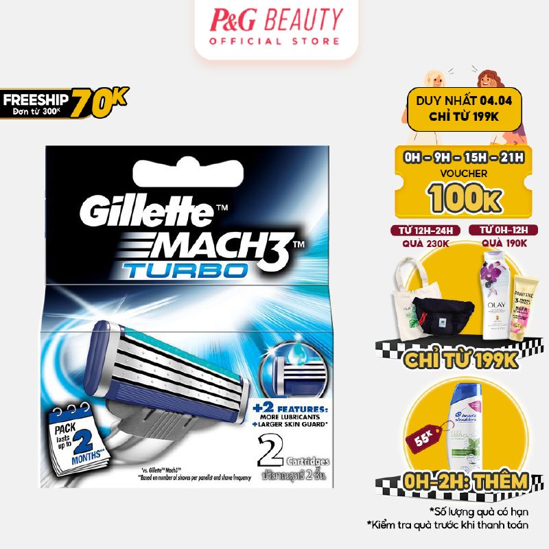 Lưỡi dao cạo râu Gillette Mach3 vỉ 4 lưỡi