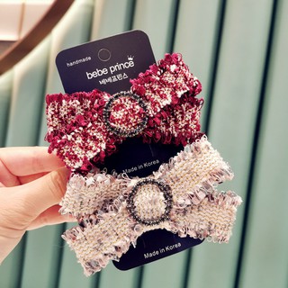 Kẹp Tóc Đính Đá Vải Dạ tweed siêu sang