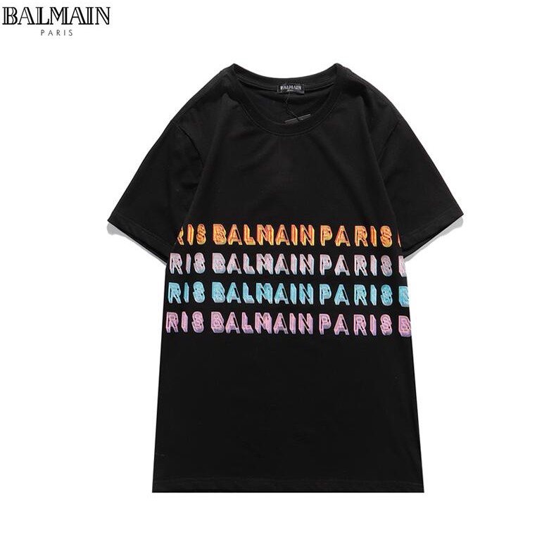 BALMAIN Áo Thun Tay Ngắn In Chữ Thời Trang Cho Nam Và Nữ