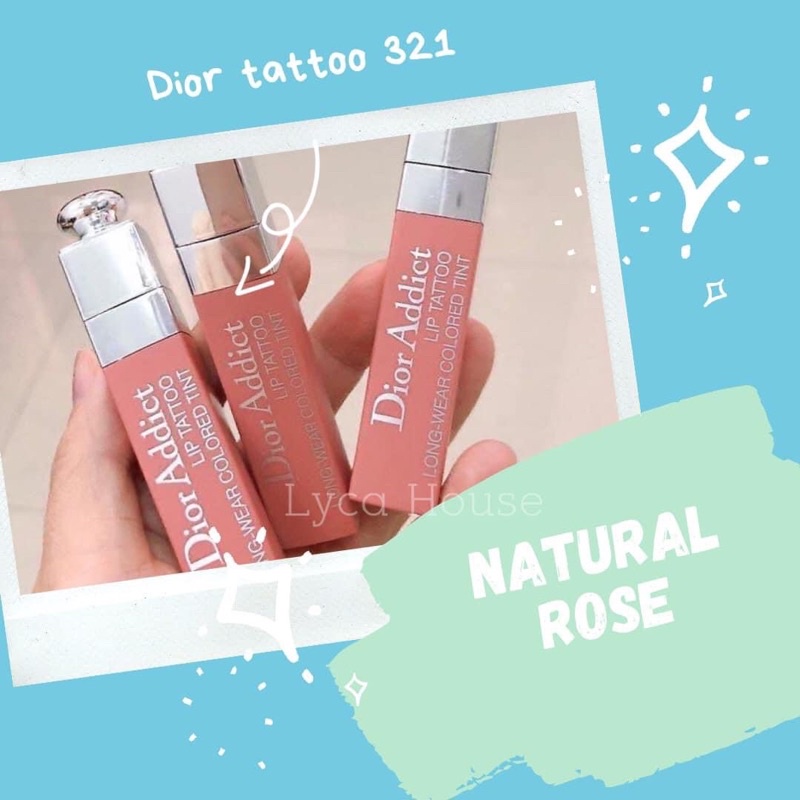 SON DIOR LIP TATTOO MÀU 321 Natural Rose Màu hồng đất UNBOX