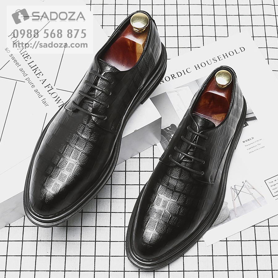 Giày Da Nam Da Bò - FREESHIP - Giày Nam Công Sở Cổ Thấp Dập Vân Sành Điệu GNK149 | BigBuy360 - bigbuy360.vn