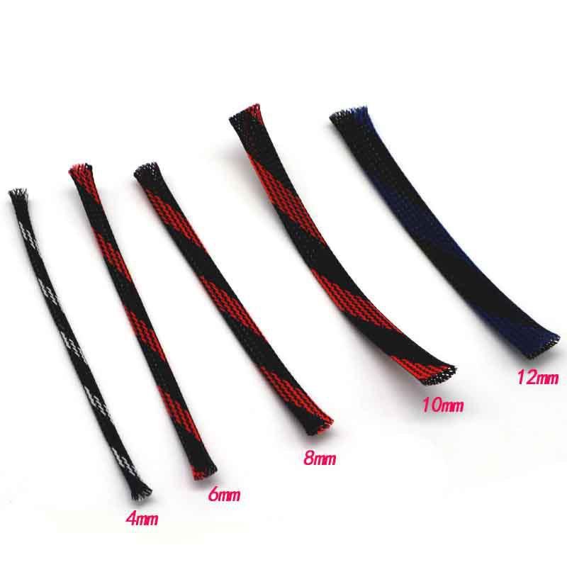 Gen  xác rắn bọc ngoài dây điện 4mm, màu đỏ sọc đen, loại dày