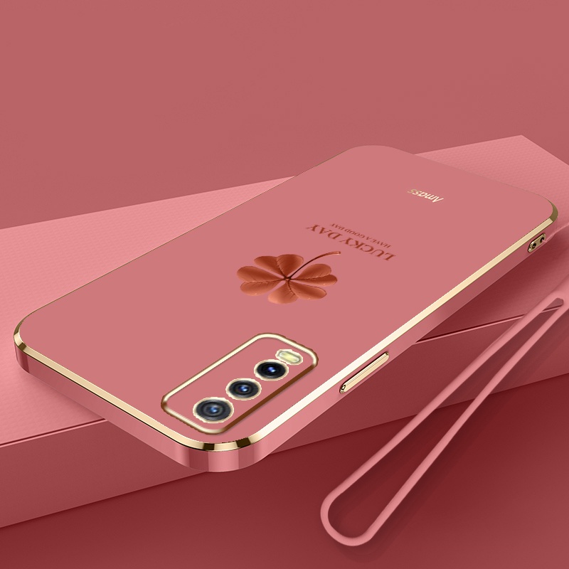 Ốp Điện Thoại Silicon Mạ Hình Cỏ Bốn Lá Cho VIVO V2026 Y20i Y20S Y12S 2021 Y20S G Y20A Y20A Y12A Y3S 2021 Y20T