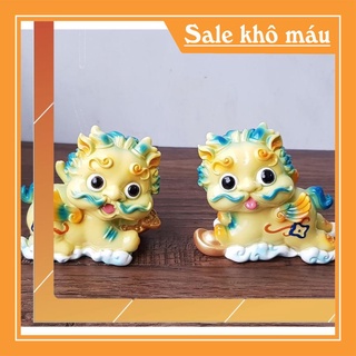 Bộ 02 tượng Kỳ Lân size lớn màu vàng