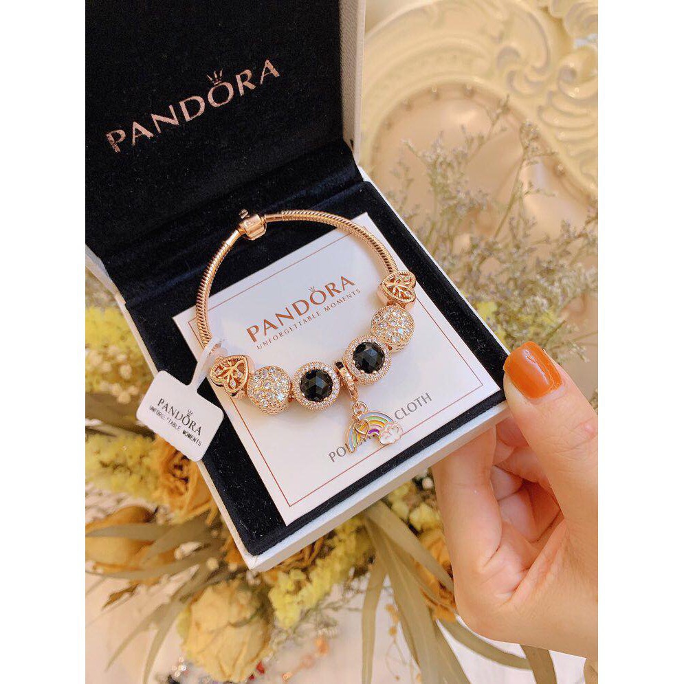 Vòng đeo tay Pandora mạ bạc đính đá thời trang dành cho n