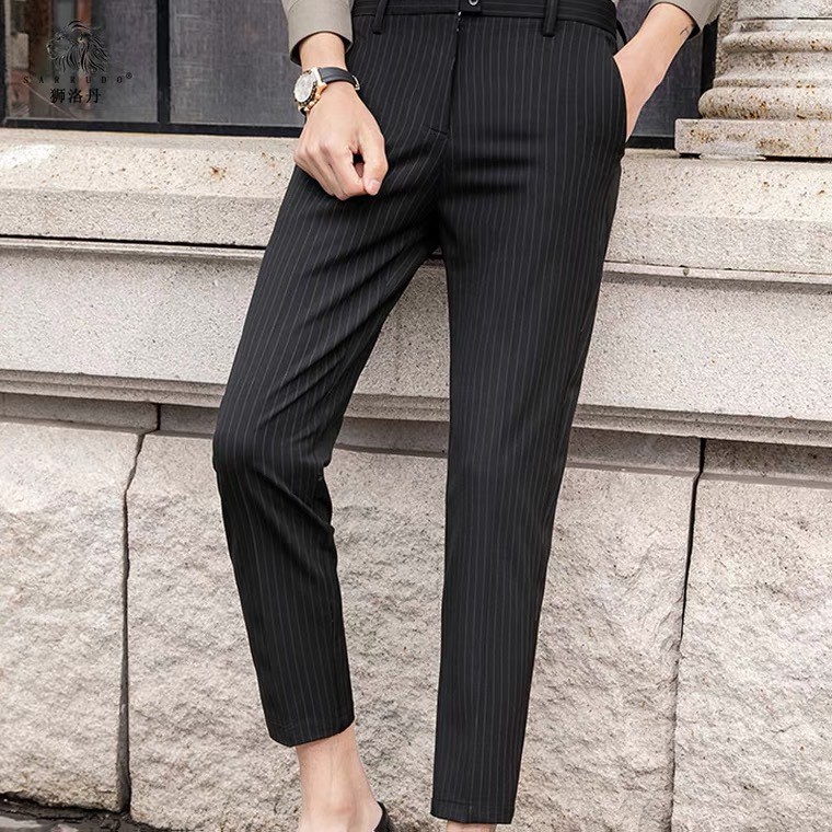 Quần Âu Phối Kẻ Sọc Nam 💕1𝖍𝖆𝖓𝖉💕 Quần Nam Kiểu Dáng Slim Trẻ Trung, Ống Đứng Xếp Li Ôm Dáng - Mặc Là Đẹp - Mã QPKS | BigBuy360 - bigbuy360.vn