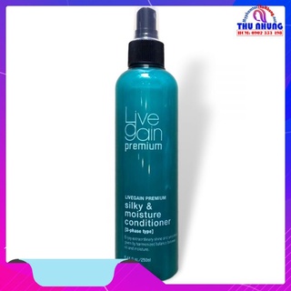 Xịt dưỡng tóc (xả khô) siêu mượt Live gain premium silky & moisture conditioner 250ml