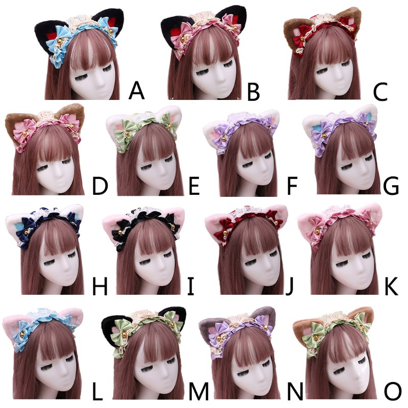 10MK Fluffy Ears Anime Cosplay Hair Clip Bow Headdress Party Halloween Costume