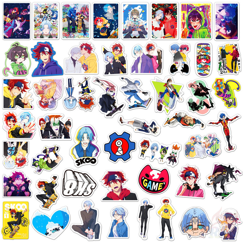 Set 50 nhãn dán hoạt hình SK8 the Infinity dòng 1 SK∞S anga Hasegawa hỗn hợp chống nước thời trang DIY