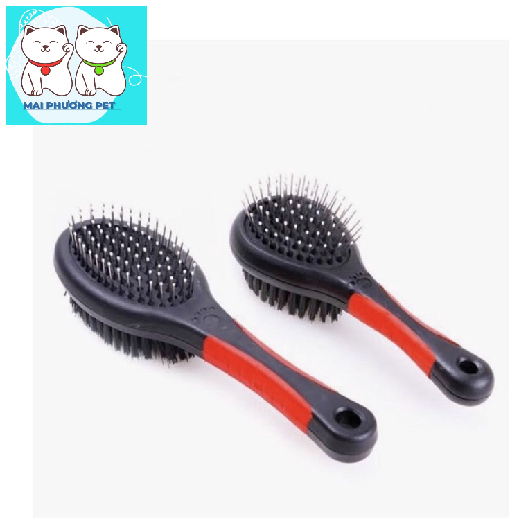 Lược chải lông chó mèo - loại cán to 2 mặt - size to