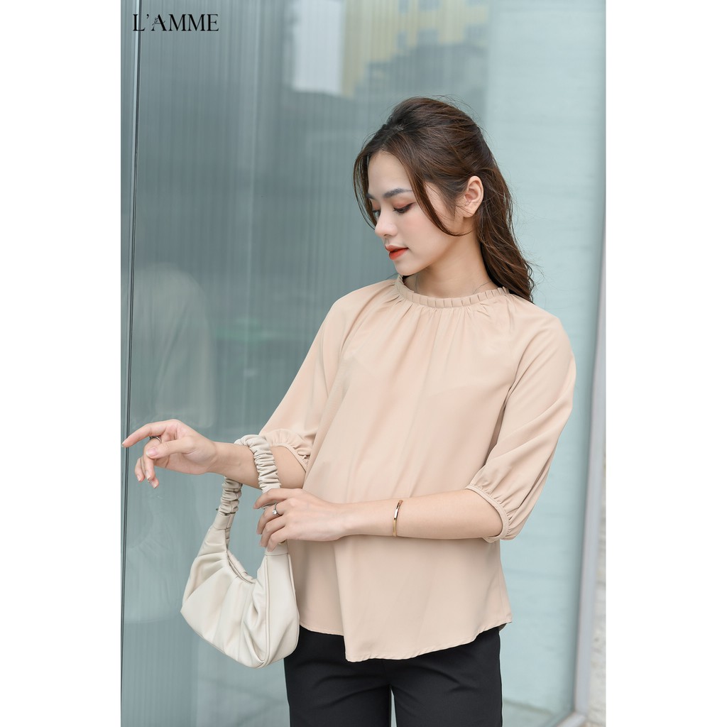 Áo bầu Mia Shirt chất lụa hàn cao cấp phù hợp cho mẹ bầu diện đi làm thiết kế bởi LAMME