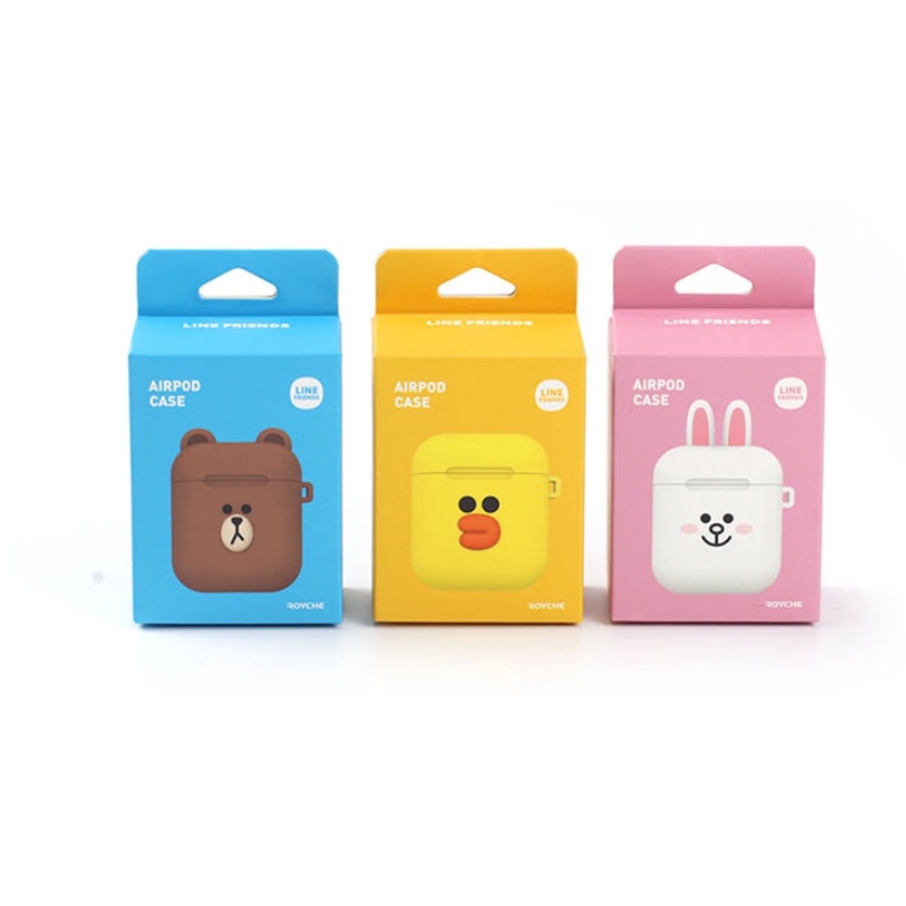 Vỏ Bảo Vệ Hộp Sạc Tai Nghe Airpods 1 2 Họa Tiết Hoạt Hình LINE FRIENDS Dễ Thương