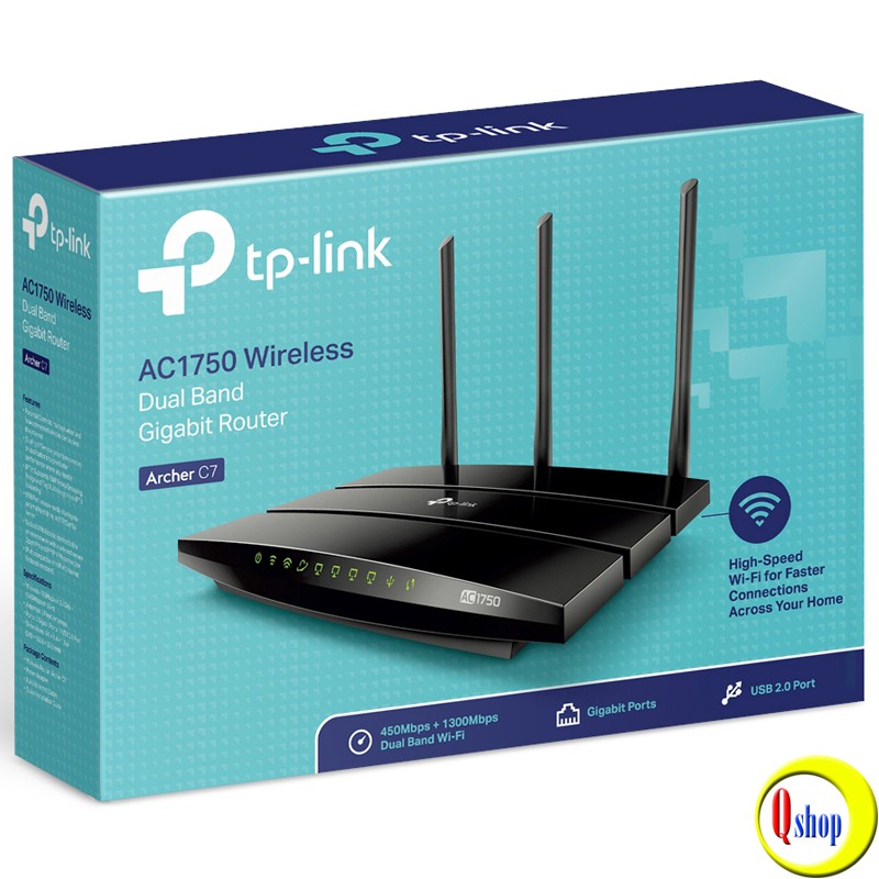 Bộ Phát Wifi TP-Link Archer C7 Băng tần kép Chuẩn AC1750 - Hàng Chính Hãng