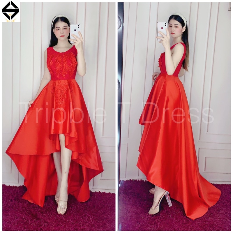 Đầm dự tiệc đuôi tôm phối ren TRIPBLE T DRESS -size M/L (kèm ảnh/video thật) MS35V