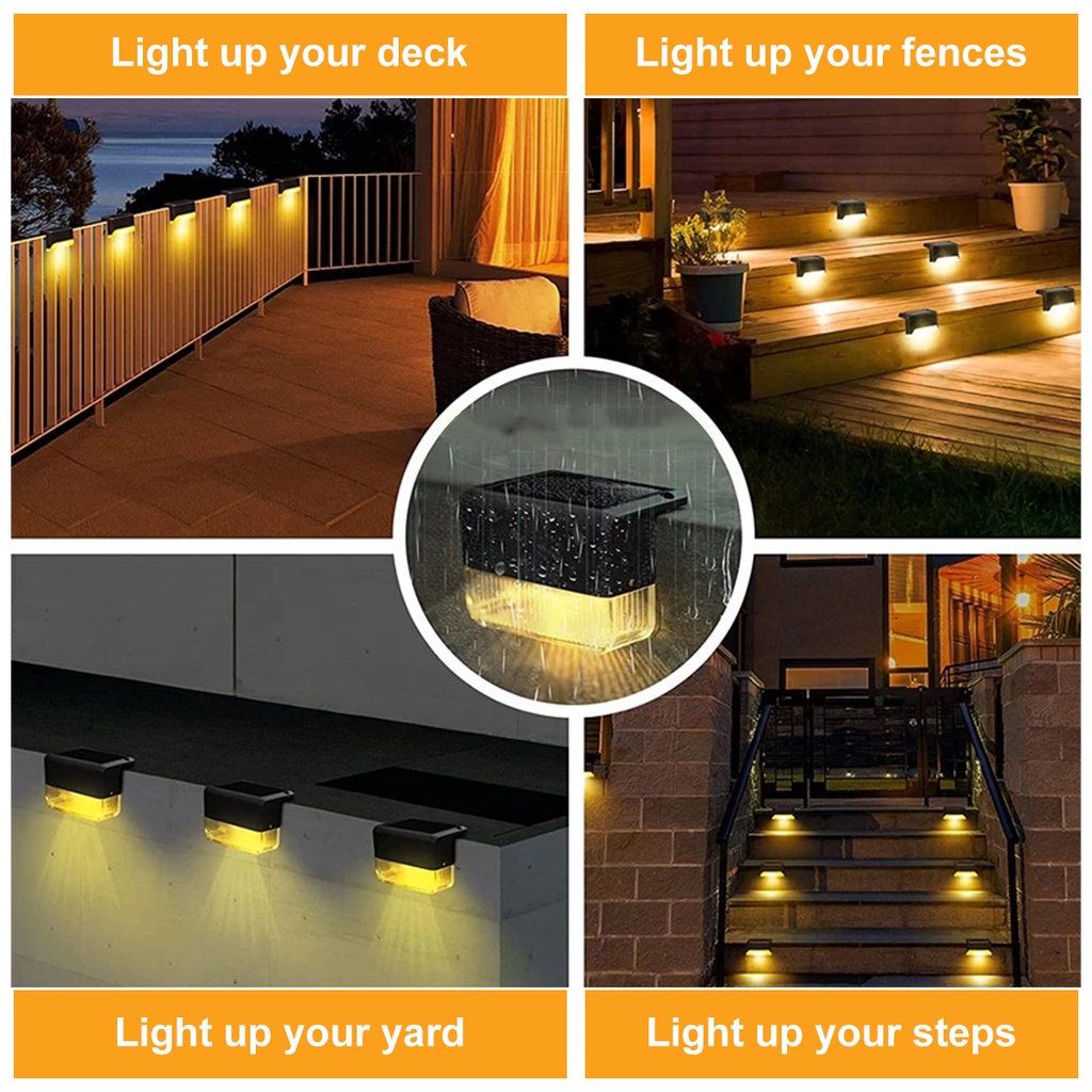 Đèn Led RGB Năng Lượng Mặt Trời Chống Thấm Nước Chiếu Sáng Cầu Thang Ngoài Trời