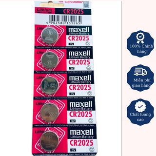 Vỉ 5 viên pin cmos cr2025 maxell nhật bản lithium 3v