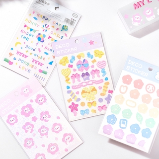 Set 2 tờ miếng dán phong cách dễ thương trang trí nhật ký sổ lưu niệm đa năng tiện dụng